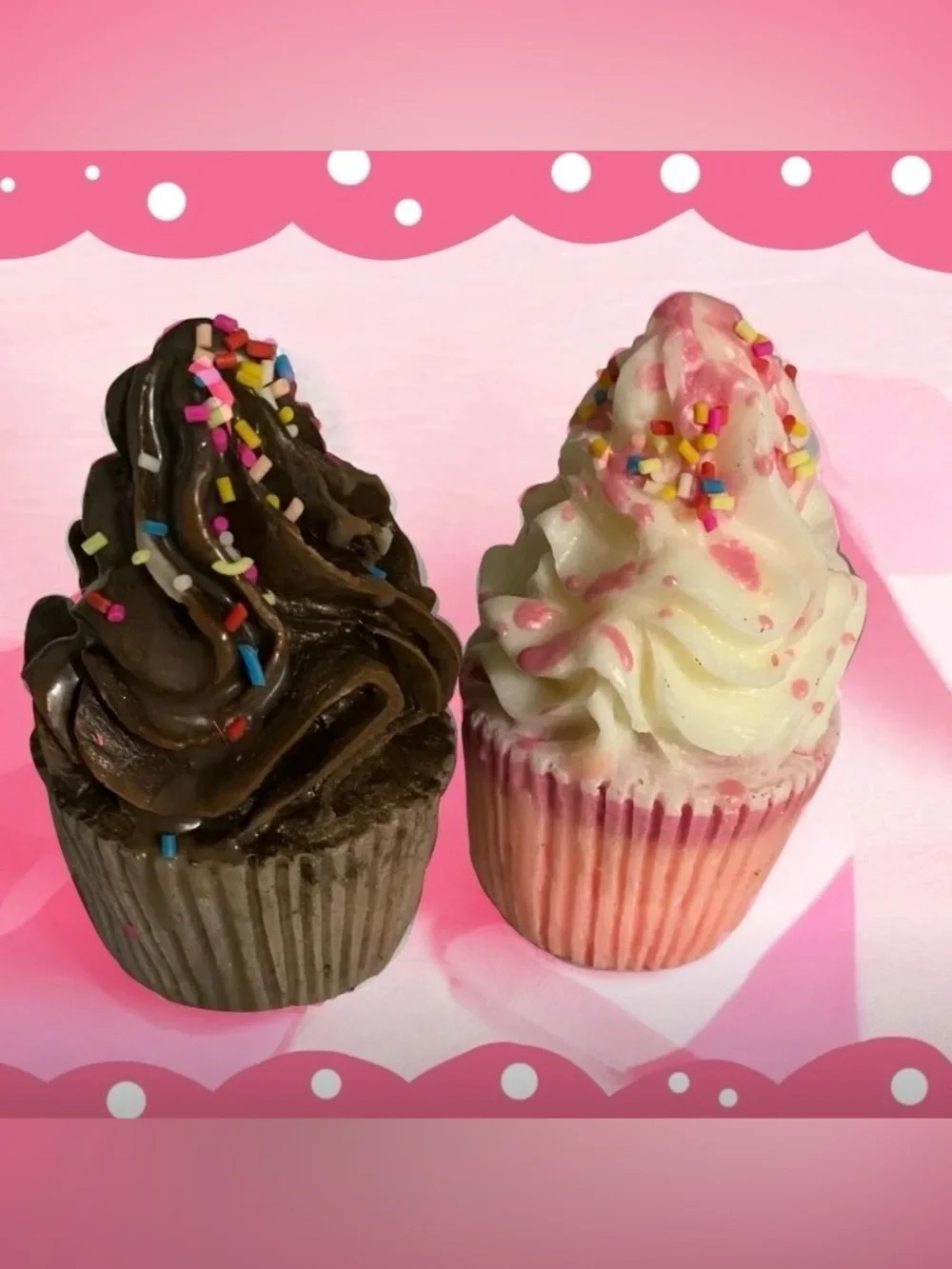 Cupcake Soap Set - Pink & Brown Decorative Soap Novelties